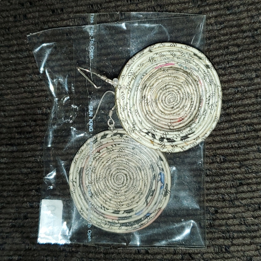 Handmade Newspaper Earrings